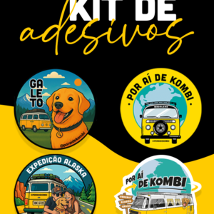Kit de Adesivos Por ai de Kombi