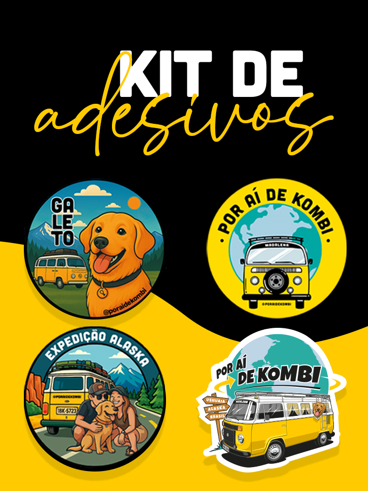 Kit de Adesivos Por ai de Kombi